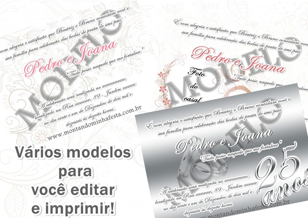 Convite online bodas de papel editar grátis