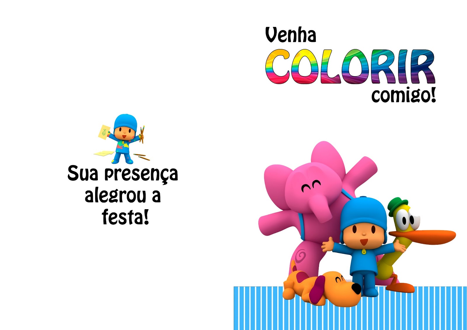 Coloriages Pocoyo  Pocoyo para colorir, Livro de colorir, Páginas para  colorir