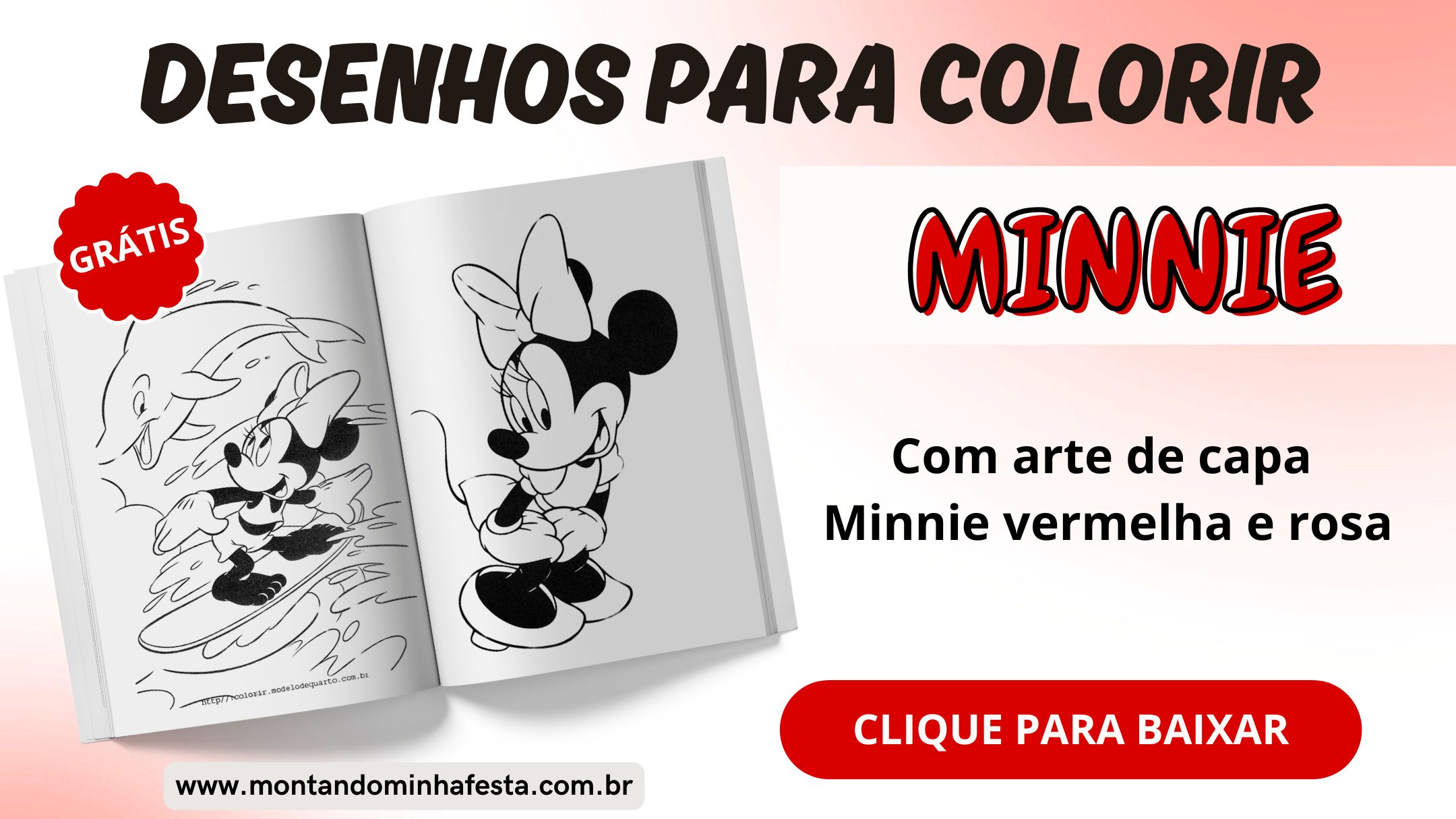 Livro de Colorir da Minnie para Imprimir Grátis