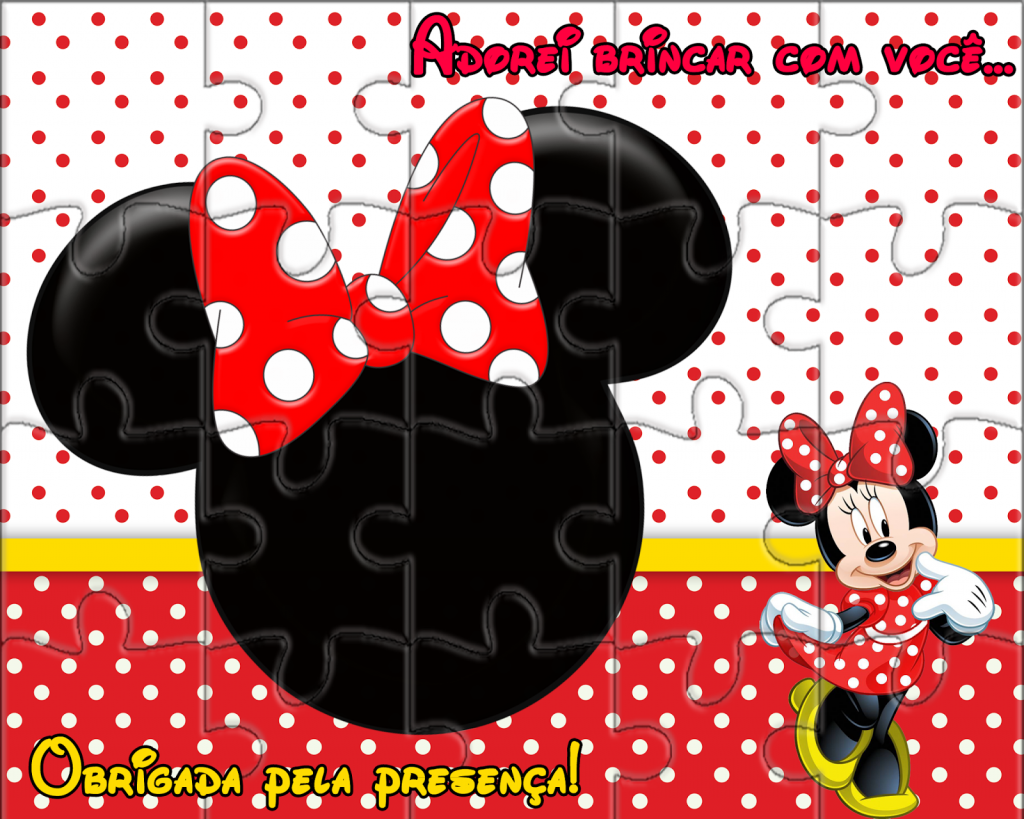 Quebra cabeça Minnie - Montando Minha Festa