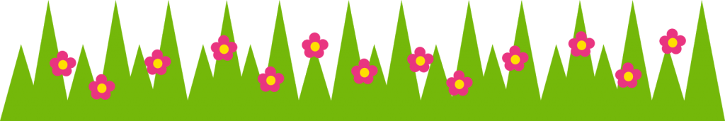 Grama pontuda verde com flores rosa e fundo transparente, em estilo vetorial decorativo para uso em personalizados de festa e design digital.