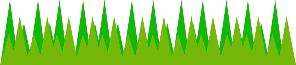 Grama vetorial em dois tons de verde com pontas triangulares, fundo transparente, ideal para composições digitais e personalizados de festa.