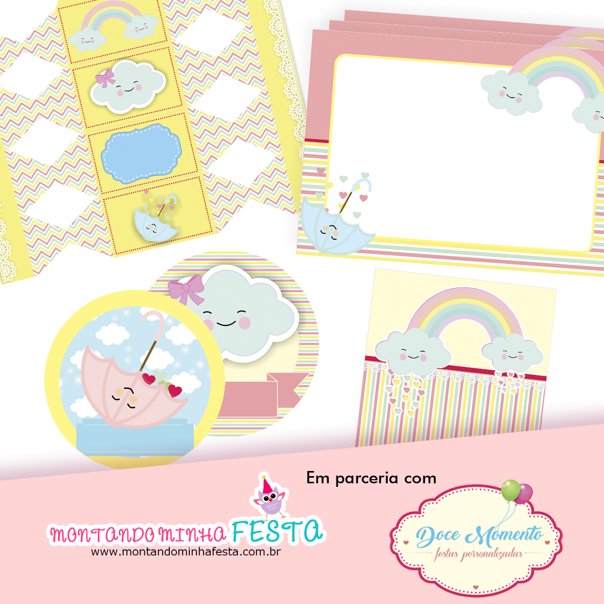 Kawaii 2. Kit digital para festa, pronto para imprimir