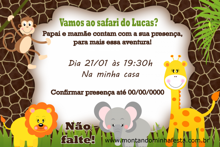 Fonte Tema Safari Para Você Baixar - Montando Minha Festa