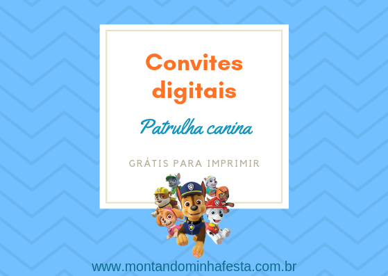 Convite online Patrulha Canina grátis para editar