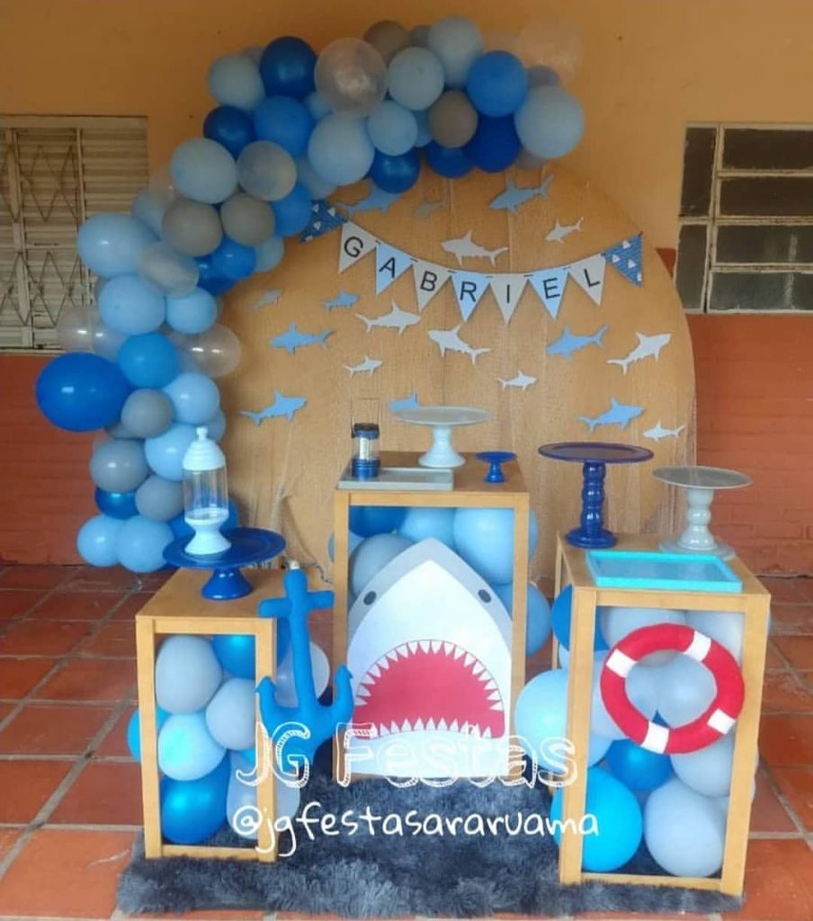 Decoração festa tubarão
