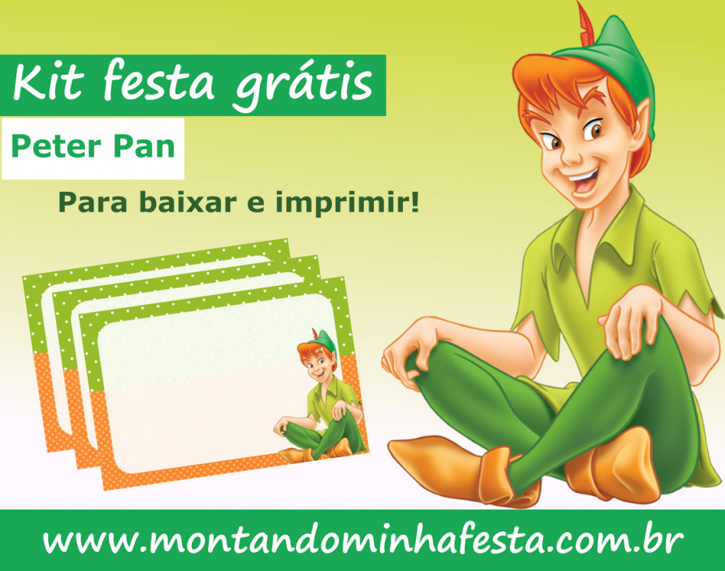 Banner Kit festa Peter Pan grátis para imprimir