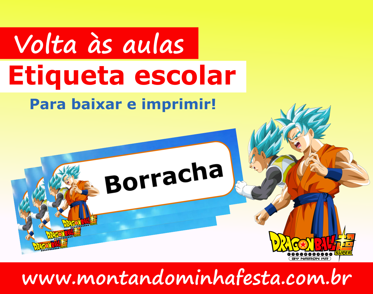 Kit Digital Dragon Ball Super para Imprimir