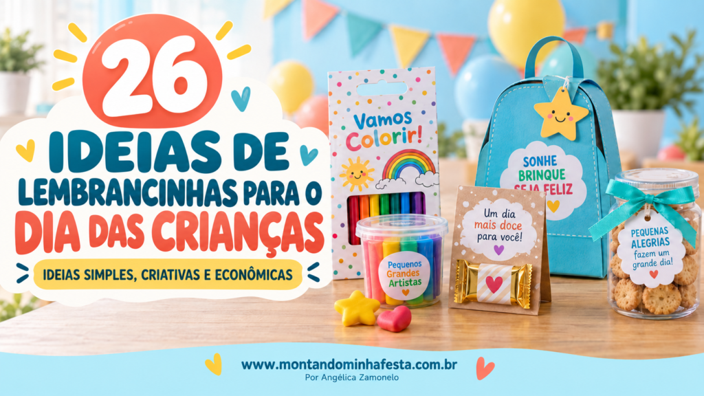 26 ideias de lembrancinhas para o Dia das Crianças simples, criativas e econômicas.