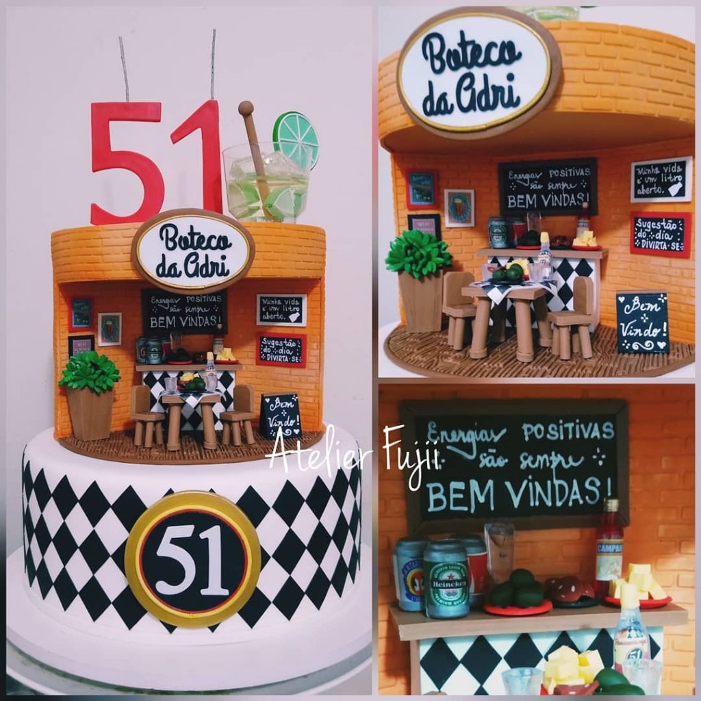 Bolo de aniversário 51 anos feminino - Montando Minha Festa