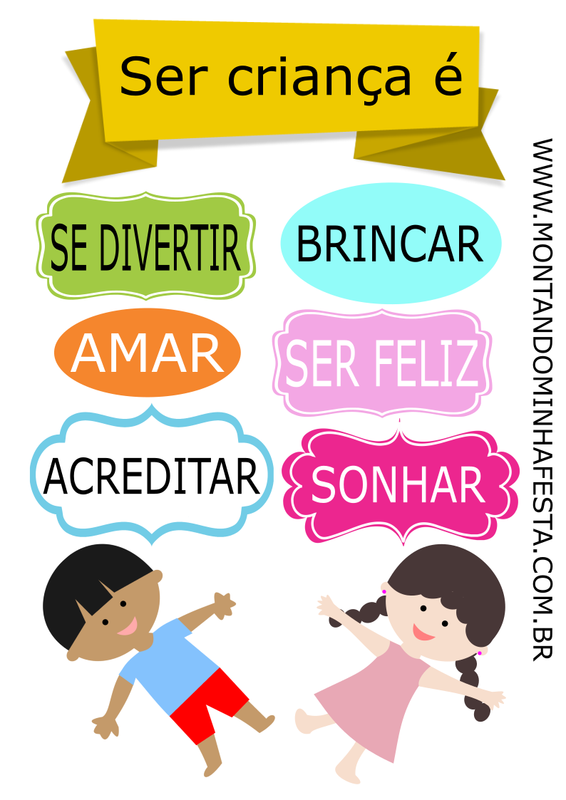 Topo de Bolo Dia das Crianças para Imprimir Grátis