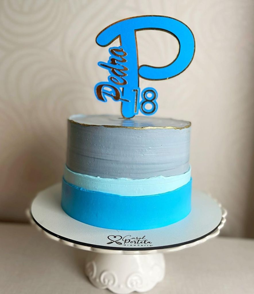 Topper bolo masculino azul