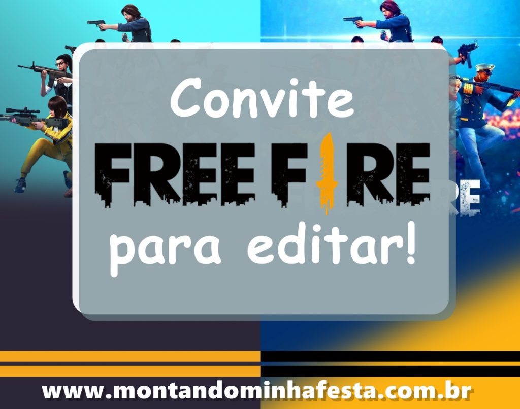 Festa tema FREE FIRE: Convite para impressão free fire