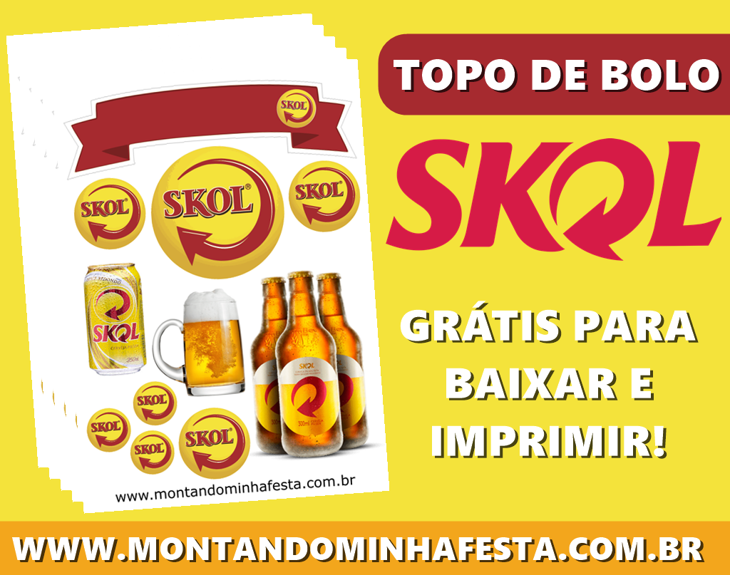 Topo de bolo Skol