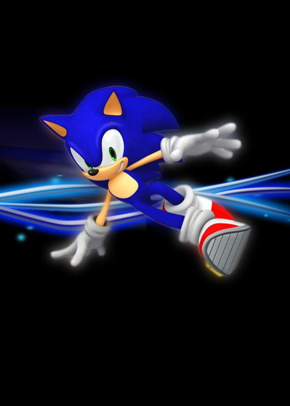 Convite do Sonic com fundo preto e traços azuis brilhantes, estilo digital, ideal para festa infantil tema Sonic