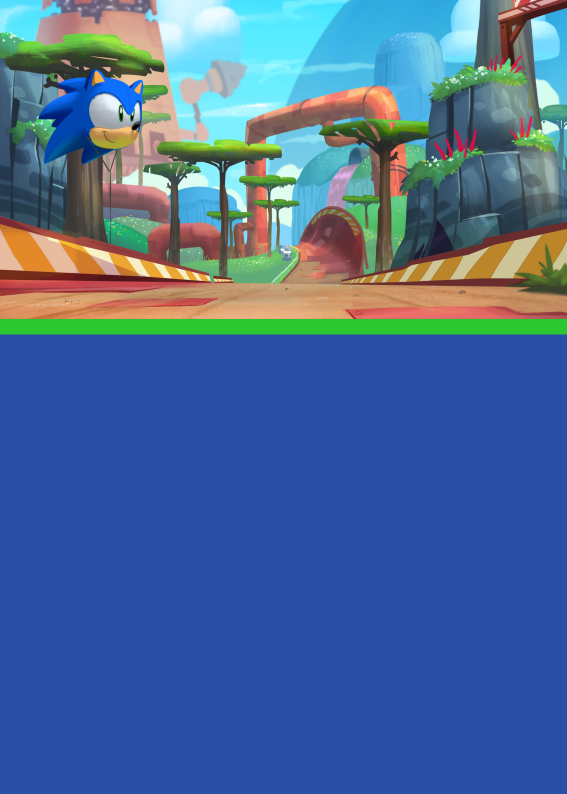Convite do Sonic com cenário de corrida animado e espaço azul editável, ideal para festa infantil tema videogame, convite gratuito para imprimir ou enviar digitalmente
