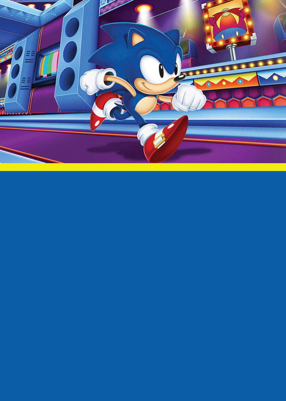 Convite do Sonic para festa infantil com fundo azul editável, personagem correndo em cenário colorido, ideal para personalizar e imprimir ou enviar por WhatsApp