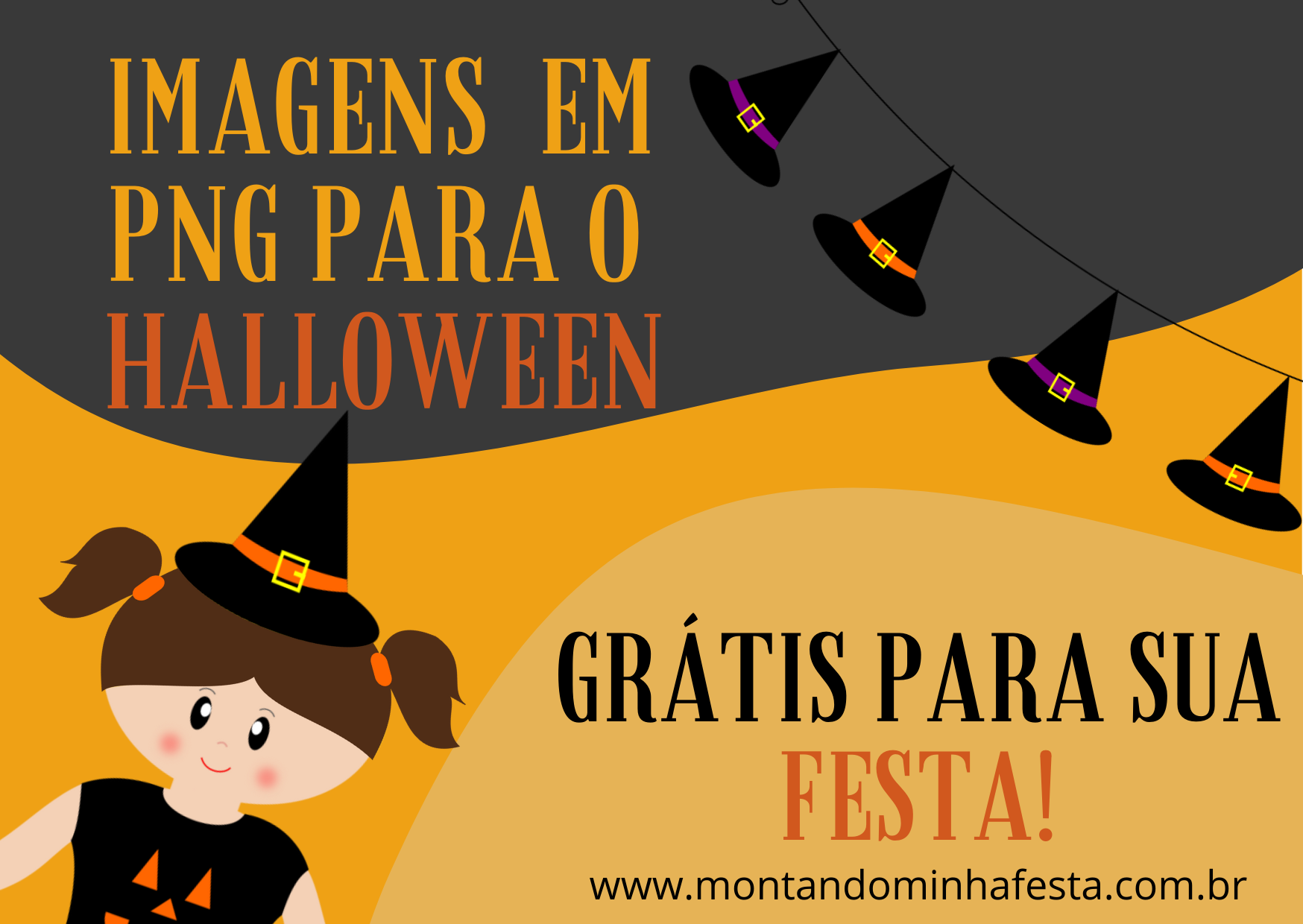 Topo de bolo Halloween Bruxa 5 - Fazendo a Nossa Festa