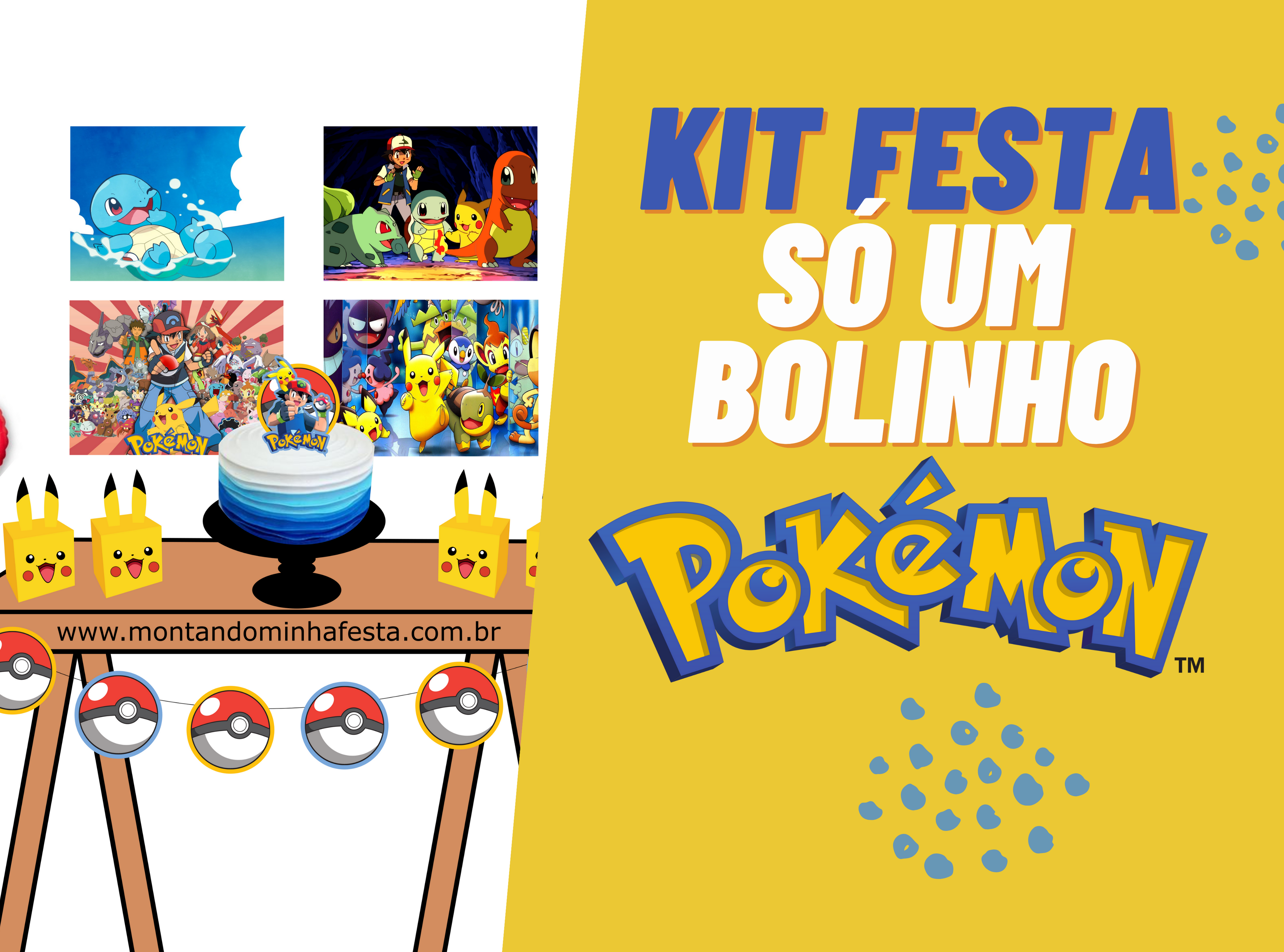 Kit Pok em 2023  Pokemon, Carro de churros, Modelo de convite