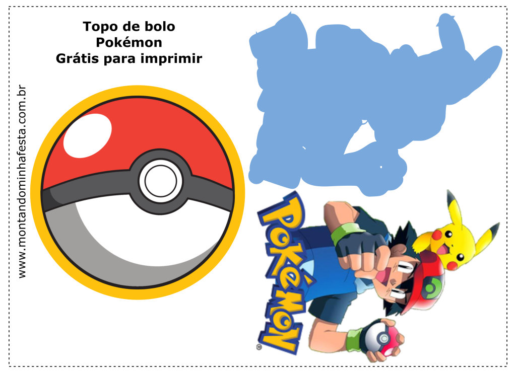 Topo de Bolo Pokemon - Fazendo a Nossa Festa