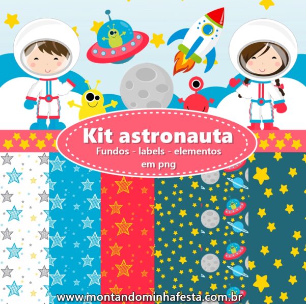Kit digital imagens astronauta