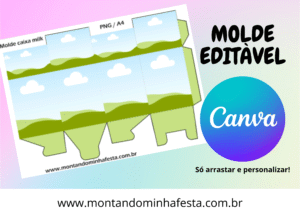 Molde de Caixa Milk Editável no Canva + arquivo DXF