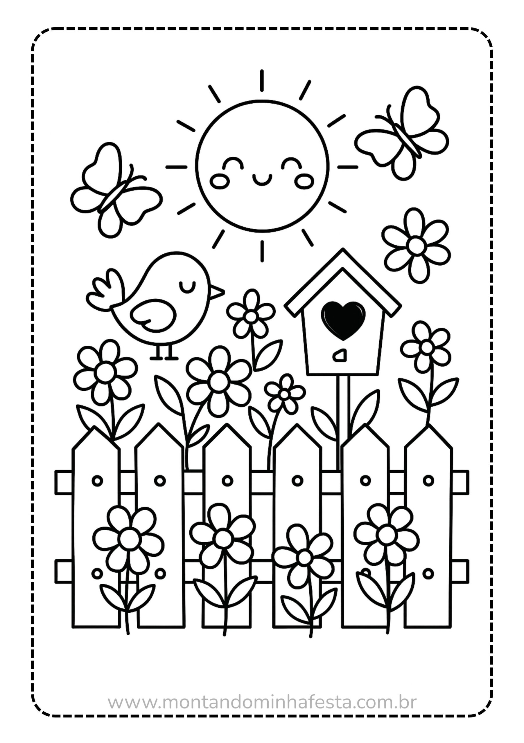 Desenhos para Colorir Tema Jardim – Baixe Grátis