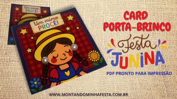 Cartão Porta-Brinco Festa Junina – PDF para Imprimir - Imagem 2