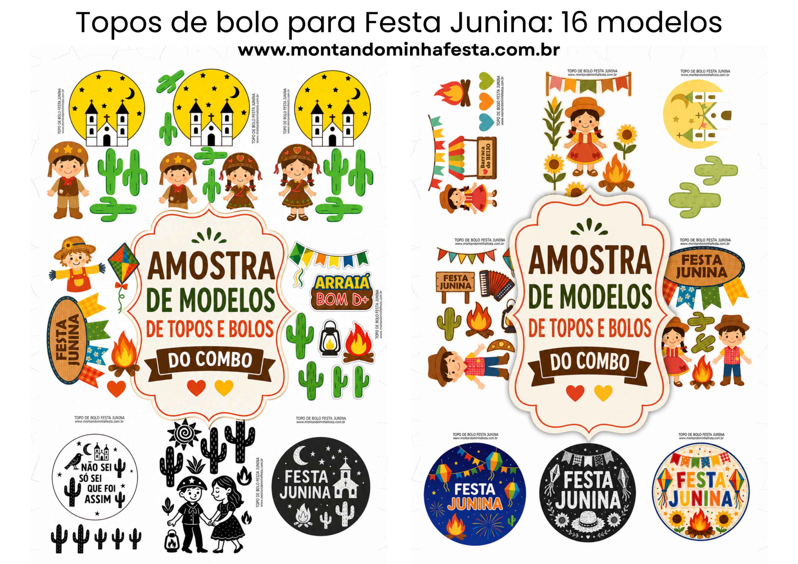 Modelos de topos de bolo para festa junina do blog montando minha festa