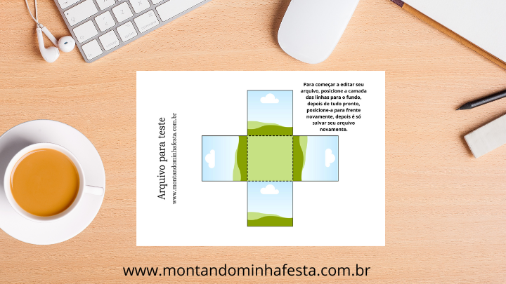 Imagem do nosso molde teste editável no Canva