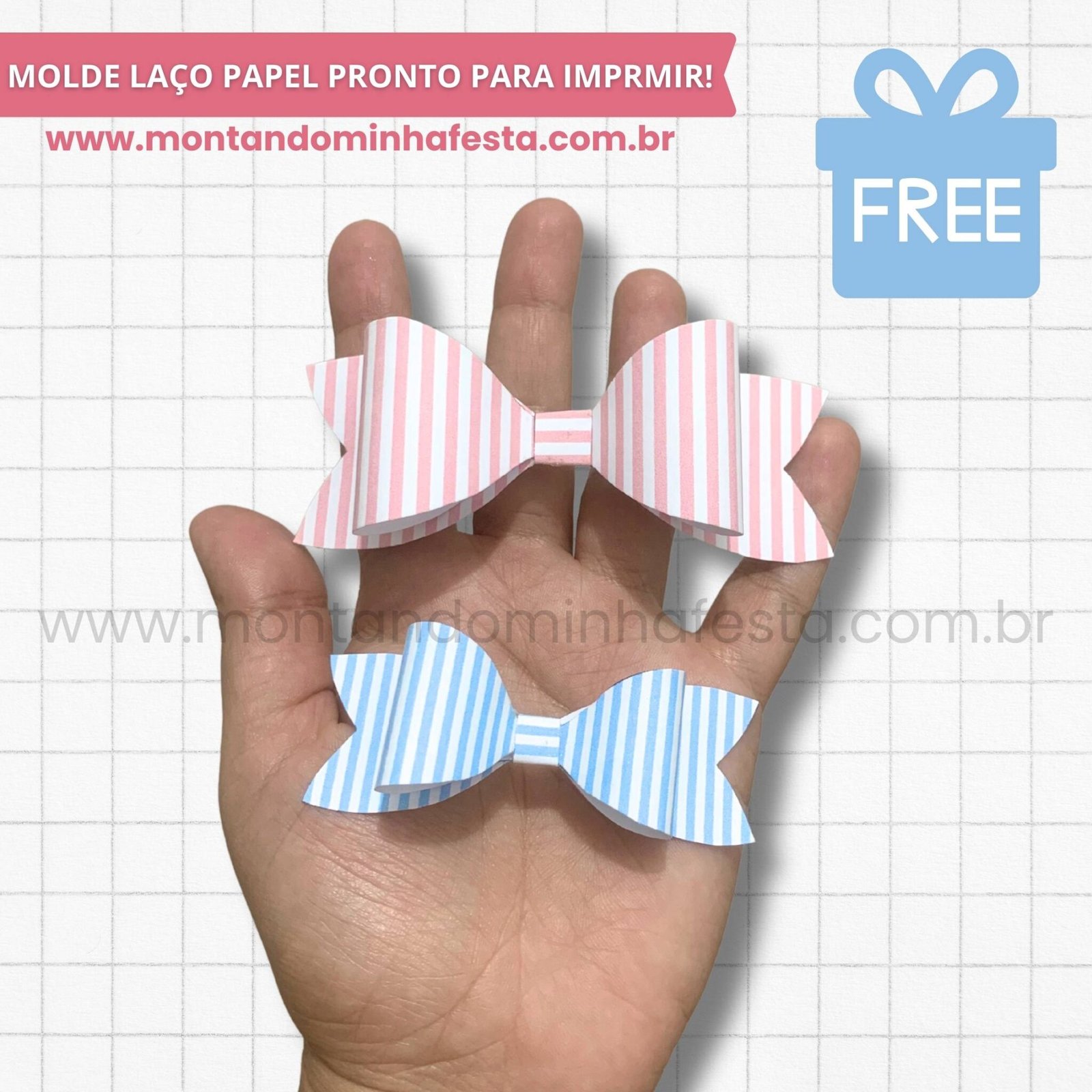 Molde de Laço de Papel para Imprimir – Grátis em PDF