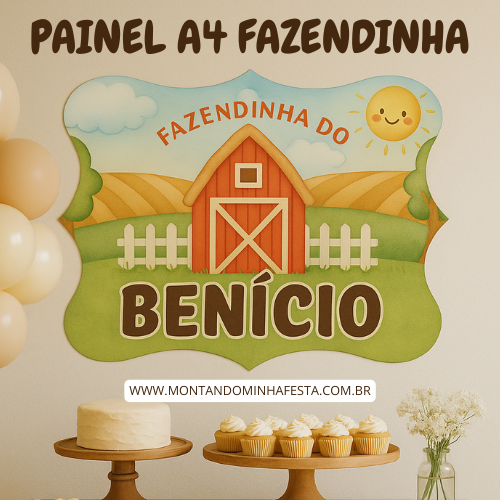 Placa painel fazendinha gratuita para impressão