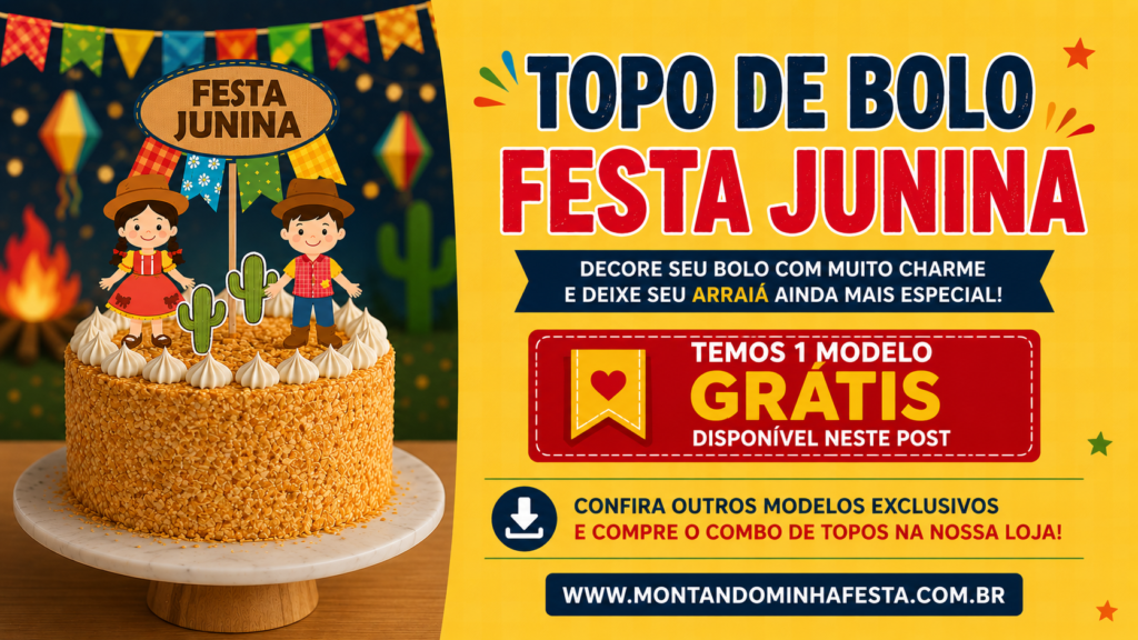 Banner modelos de topo de bolo festa junina disponíveis grátis no blog montando minha festa