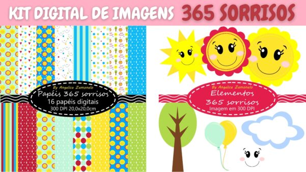 Kit Digital 365 Sorrisos – Papéis, Labels e Imagens em PNG para Personalizados