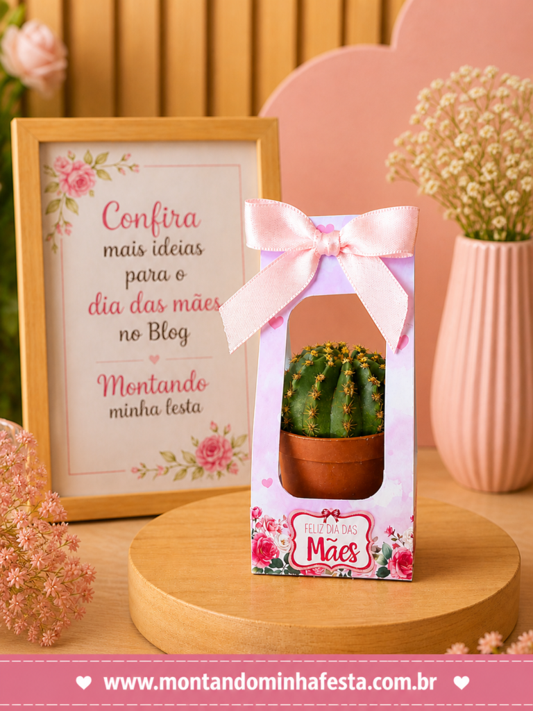 lembrancinha sacolinha para suculenta dia das mães pronta para imprimir
